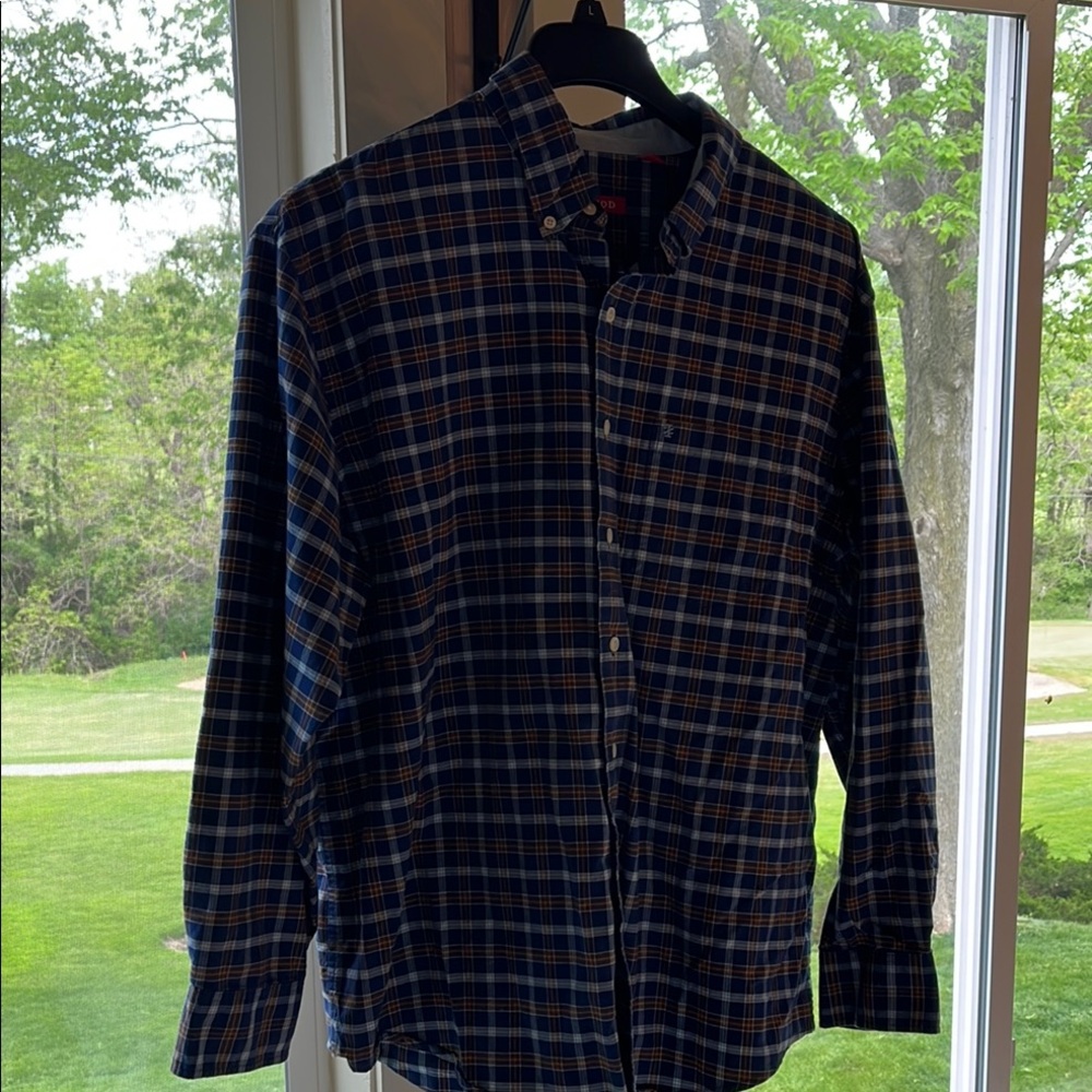 Izod Blue Casual Button Down Shirt